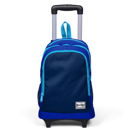 Coral High Kids Lacivert ve Mavi Üç Bölmeli Çekçekli Okul Sırt Çantası 23124 - 2