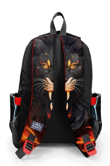 Coral High Kids Siyah Aslan Desenli 3’lü Okul Çanta Seti SET0123671 - 5