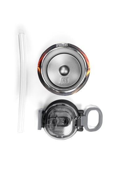 Coral High Kids Siyah Aslan Desenli Pipetli ve Direkt İçim Çelik Termos 500 ml 31871 - 7