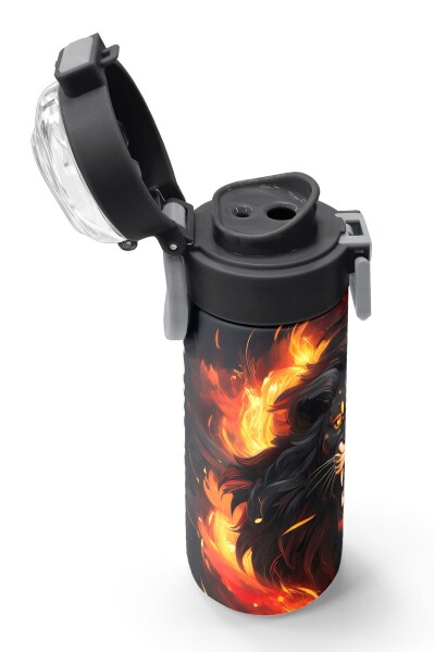 Coral High Kids Siyah Aslan Desenli Pipetli ve Direkt İçim Çelik Termos 500 ml 31871 - 6