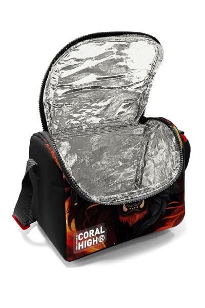 Coral High Kids Siyah Aslan Desenli Thermo Beslenme Çantası 22771 - 4