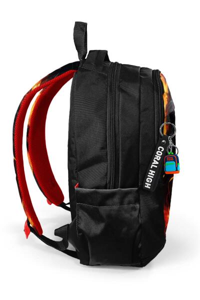 Coral High Kids Siyah Aslan Desenli Üç Bölmeli Okul Sırt Çantası 23671 - 4