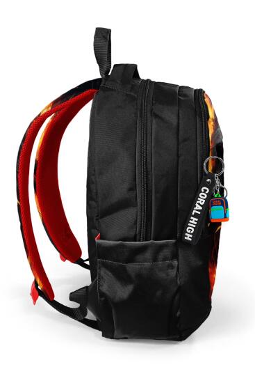 Coral High Kids Siyah Aslan Desenli Üç Bölmeli Okul Sırt Çantası 23671 - 4