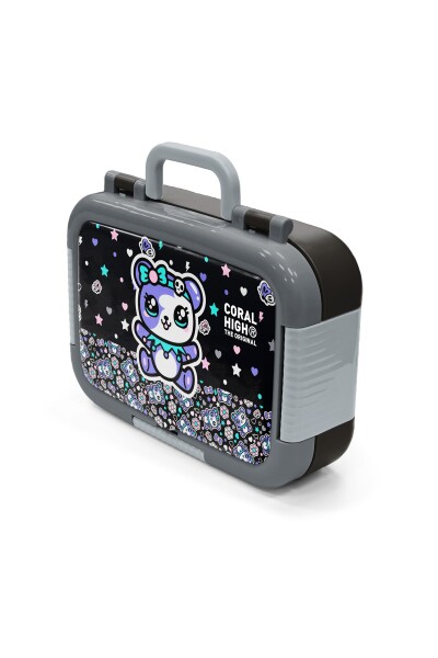 Coral High Kids Siyah Ayıcık Desenli Paslanmaz Çelik Beslenme Kabı 39142 - 4