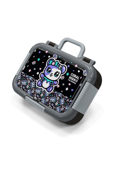 Coral High Kids Siyah Ayıcık Desenli Paslanmaz Çelik Beslenme Kabı 39142 - Coral High