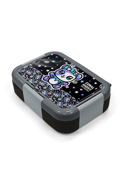 Coral High Kids Siyah Ayıcık Desenli Paslanmaz Çelik Beslenme Kabı 39142 - 2