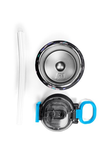 Coral High Kids Siyah Ayıcık Desenli Pipetli ve Direkt İçim Çelik Termos 500 ml 38124 - 7