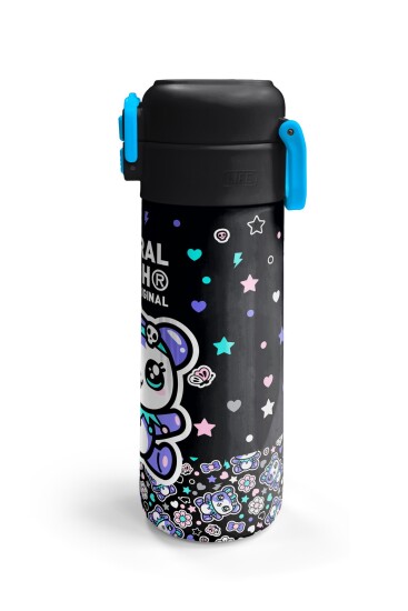 Coral High Kids Siyah Ayıcık Desenli Pipetli ve Direkt İçim Çelik Termos 500 ml 38124 - 6