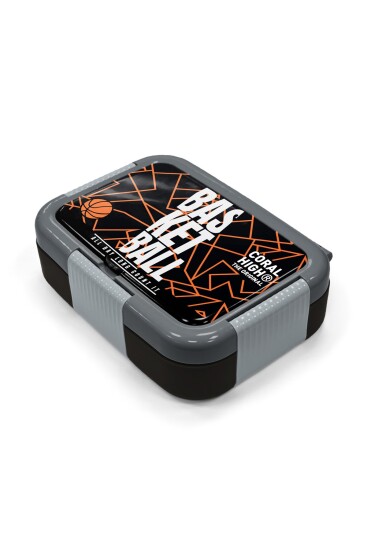 Coral High Kids Siyah Basketbol Desenli Paslanmaz Çelik Beslenme Kabı 39173 - 2