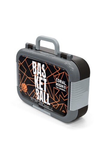 Coral High Kids Siyah Basketbol Desenli Paslanmaz Çelik Beslenme Kabı 39173 - 4