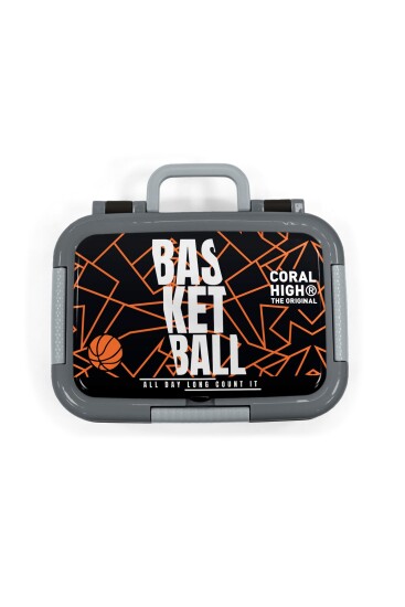 Coral High Kids Siyah Basketbol Desenli Paslanmaz Çelik Beslenme Kabı 39173 - 5