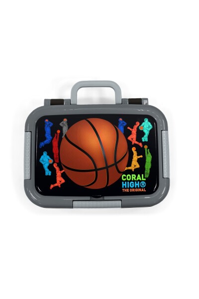 Coral High Kids Siyah Basketbol Desenli Paslanmaz Çelik Beslenme Kabı 39222 - 5