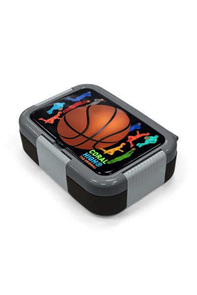 Coral High Kids Siyah Basketbol Desenli Paslanmaz Çelik Beslenme Kabı 39222 - 2