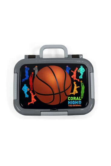 Coral High Kids Siyah Basketbol Desenli Paslanmaz Çelik Beslenme Kabı 39222 - 5