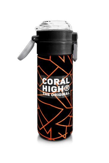Coral High Kids Siyah Basketbol Desenli Pipetli ve Direkt İçim Çelik Termos 500 ml 31852 - 2