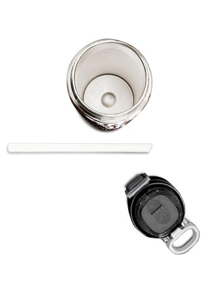 Coral High Kids Siyah Basketbol Desenli Pipetli ve Direkt İçim Çelik Termos 500 ml 31852 - 7