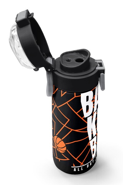 Coral High Kids Siyah Basketbol Desenli Pipetli ve Direkt İçim Çelik Termos 500 ml 31852 - 6