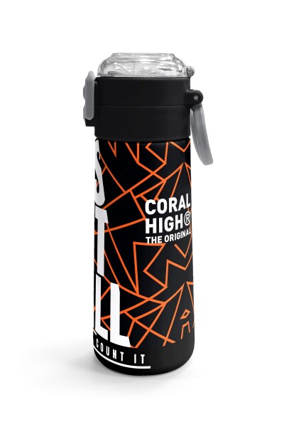 Coral High Kids Siyah Basketbol Desenli Pipetli ve Direkt İçim Çelik Termos 500 ml 31852 - 3