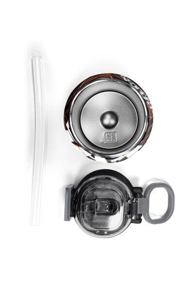 Coral High Kids Siyah Basketbol Desenli Pipetli ve Direkt İçim Çelik Termos 500 ml 31852 - 8