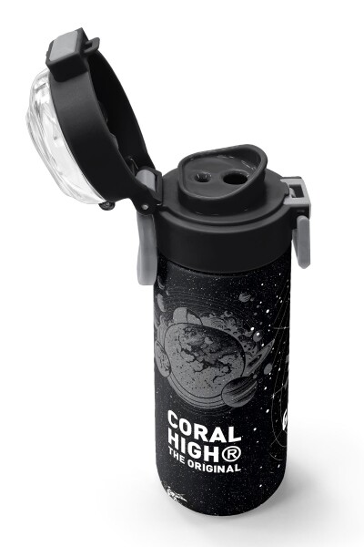 Coral High Kids Siyah Basketbol Desenli Pipetli ve Direkt İçim Çelik Termos 500 ml 31857 - 6