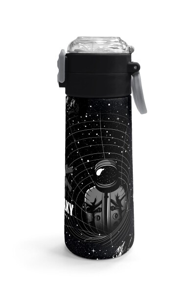 Coral High Kids Siyah Basketbol Desenli Pipetli ve Direkt İçim Çelik Termos 500 ml 31857 - 3