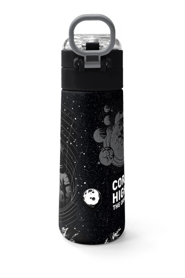 Coral High Kids Siyah Basketbol Desenli Pipetli ve Direkt İçim Çelik Termos 500 ml 31857 - 4