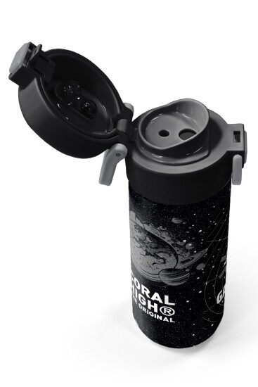 Coral High Kids Siyah Basketbol Desenli Pipetli ve Direkt İçim Çelik Termos 500 ml 31857 - 3