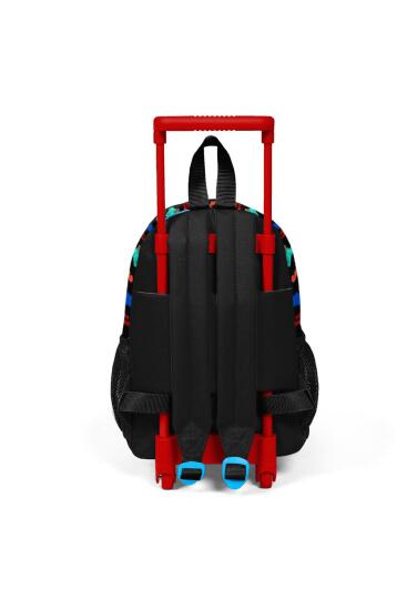 Minik Yuva Çekçekli Sırt Çantası Siyah Basketbol Desenli İki Bölmeli 24011 - 4