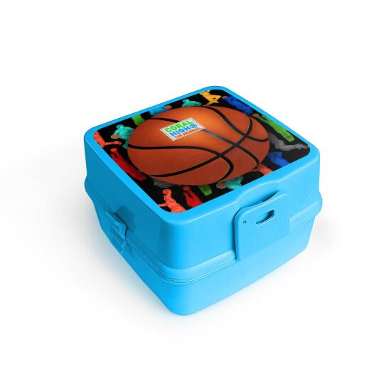 Coral High Kids Siyah Basketbol Toplu Dört Bölmeli Çatal ve Kaşıklı Beslenme Kabı 32979 