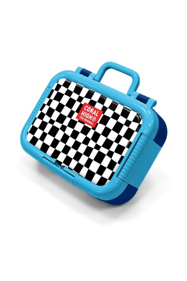 Coral High Kids Siyah Beyaz Dama Desenli Paslanmaz Çelik Beslenme Kabı 39134 - 1