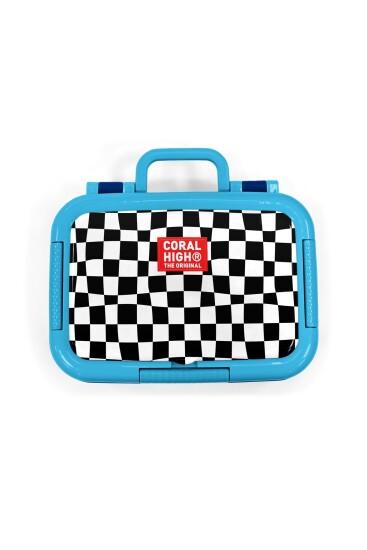 Coral High Kids Siyah Beyaz Dama Desenli Paslanmaz Çelik Beslenme Kabı 39134 - 5