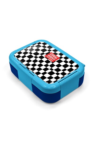 Coral High Kids Siyah Beyaz Dama Desenli Paslanmaz Çelik Beslenme Kabı 39134 - 2