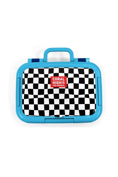Coral High Kids Siyah Beyaz Dama Desenli Paslanmaz Çelik Beslenme Kabı 39134 - 5