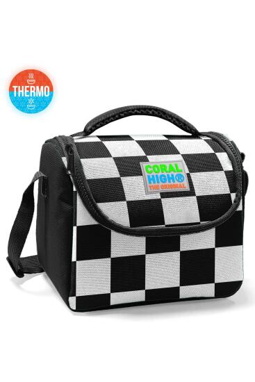 Coral High Kids Siyah Beyaz Dama Desenli Thermo Beslenme Çantası 11714 