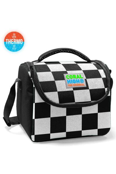 Coral High Kids Siyah Beyaz Dama Desenli Thermo Beslenme Çantası 11714