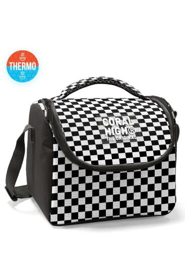Coral High Kids Siyah Beyaz Dama Desenli Thermo Beslenme Çantası 22777 