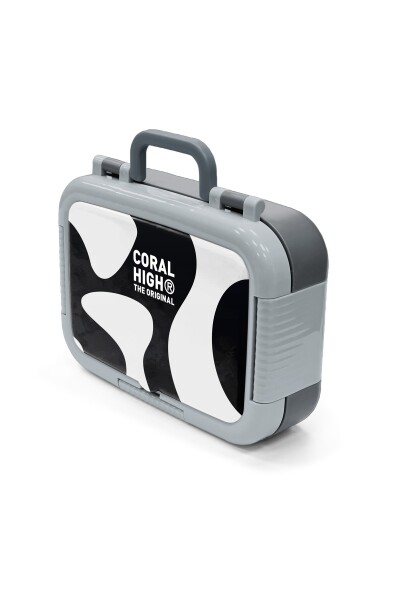 Coral High Kids Siyah Beyaz Desenli Paslanmaz Çelik Beslenme Kabı 39194 - 4