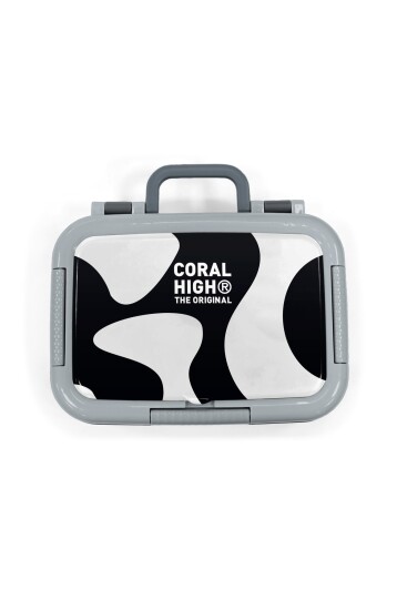 Coral High Kids Siyah Beyaz Desenli Paslanmaz Çelik Beslenme Kabı 39194 - 5