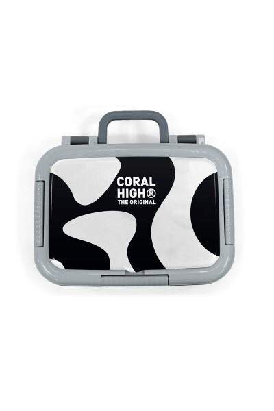 Coral High Kids Siyah Beyaz Desenli Paslanmaz Çelik Beslenme Kabı 39194 - 5