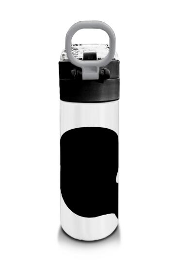 Coral High Kids Siyah Beyaz Desenli Pipetli ve Direkt İçim Çelik Termos 500 ml 31887 - 3
