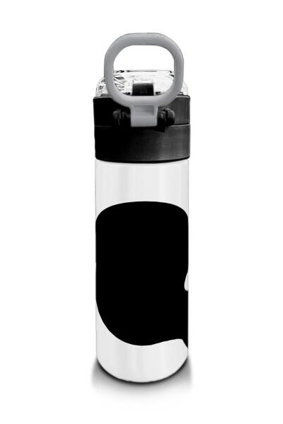 Coral High Kids Siyah Beyaz Desenli Pipetli ve Direkt İçim Çelik Termos 500 ml 31887 - 3