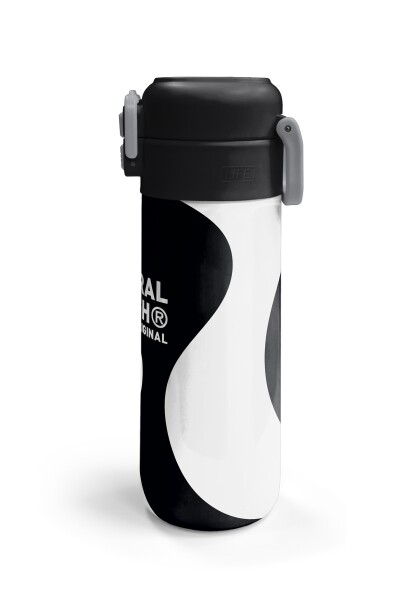 Coral High Kids Siyah Beyaz Desenli Pipetli ve Direkt İçim Çelik Termos 500 ml 31887 - 6