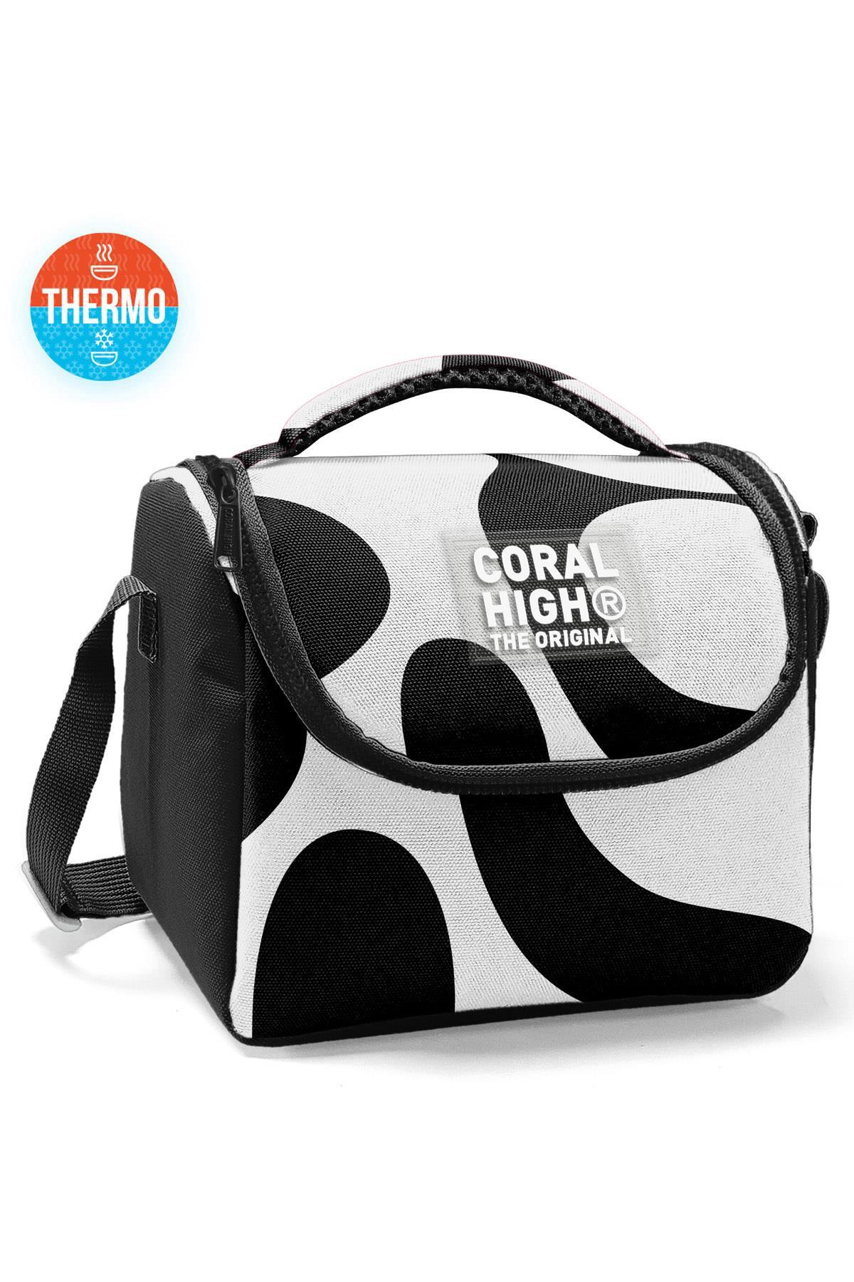 Coral High Kids Siyah Beyaz Desenli Thermo Beslenme Çantası 22787
