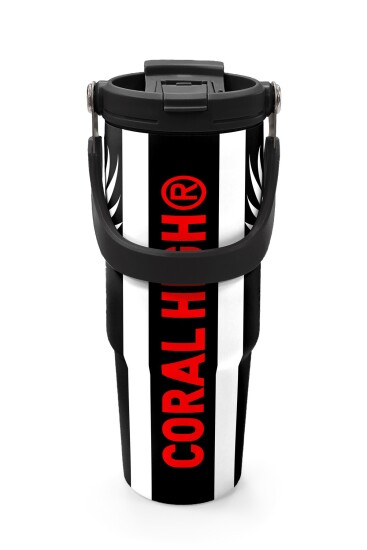 Coral High Kids Siyah Beyaz Kartal Taraftar Desenli Pipetli ve Direkt İçim Çelik Termos 900 ml 38732 - 7