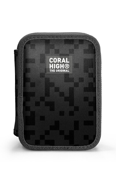Coral High Kids Siyah Blok Desenli Çift Katlı Kalem Çanta 31118 - 10