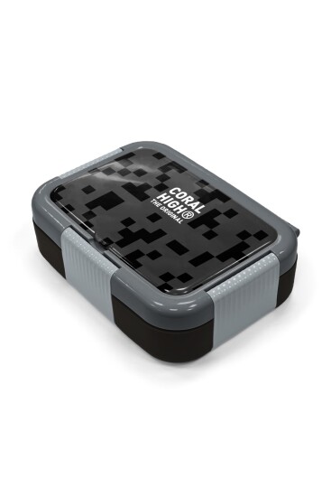 Coral High Kids Siyah Blok Desenli Paslanmaz Çelik Beslenme Kabı 39201 - 2