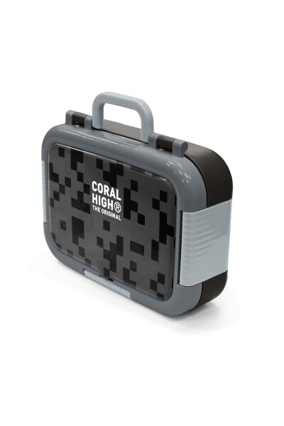 Coral High Kids Siyah Blok Desenli Paslanmaz Çelik Beslenme Kabı 39201 - 4