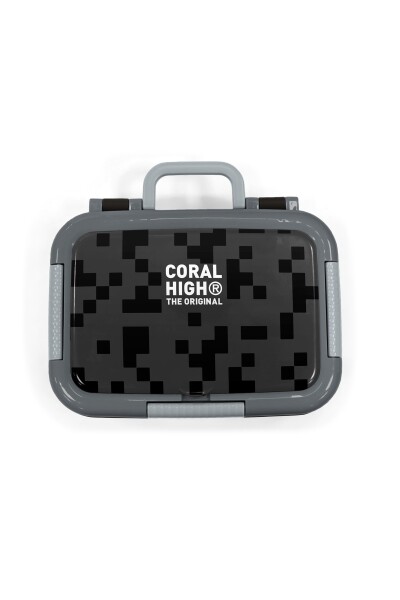 Coral High Kids Siyah Blok Desenli Paslanmaz Çelik Beslenme Kabı 39201 - 5