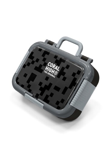 Coral High Kids Siyah Blok Desenli Paslanmaz Çelik Beslenme Kabı 39201 - 1