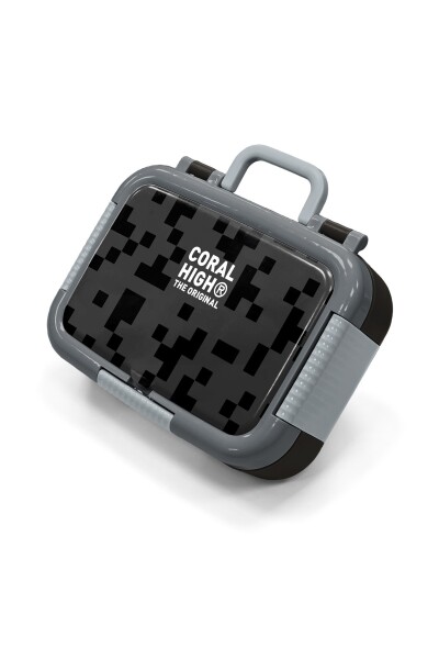 Coral High Kids Siyah Blok Desenli Paslanmaz Çelik Beslenme Kabı 39201 - 1